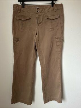 Banana Republic Women's Martin Fit Brown Straight-Leg Cargo Jeans